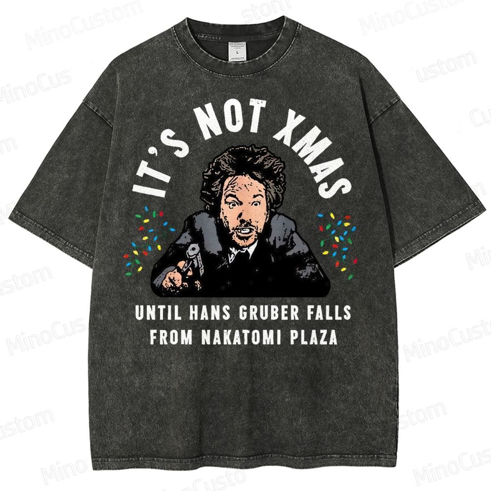 Hans Gruber Christmas Washed T-Shirt 