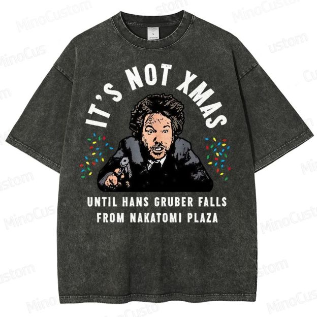 Hans Gruber Christmas Washed T-Shirt 