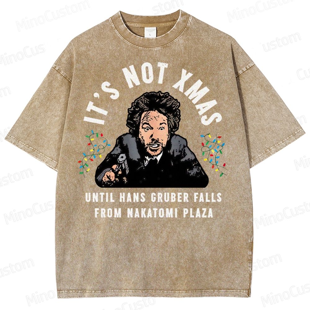 Hans Gruber Christmas Washed T-Shirt 