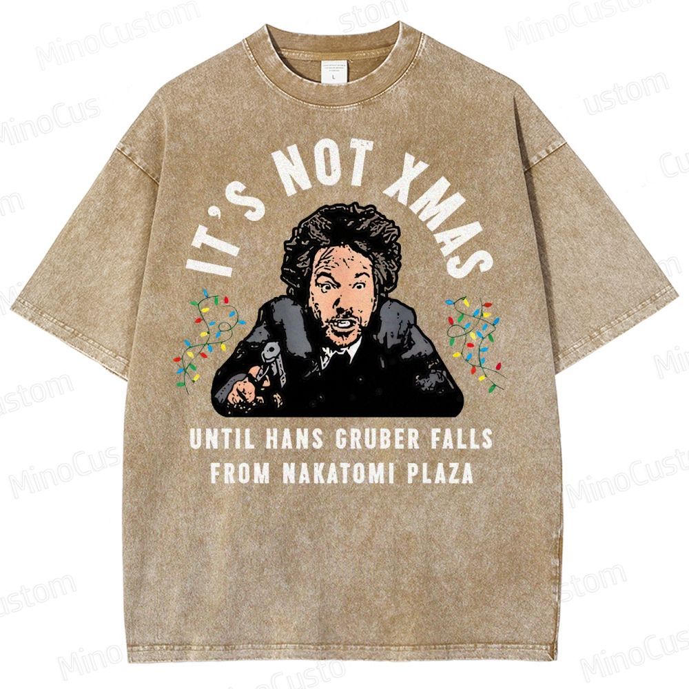Hans Gruber Christmas Washed T-Shirt 