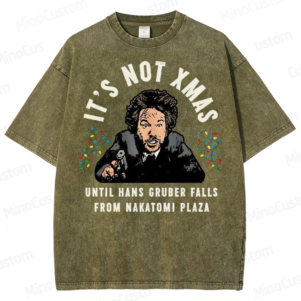 Hans Gruber Christmas Washed T-Shirt 