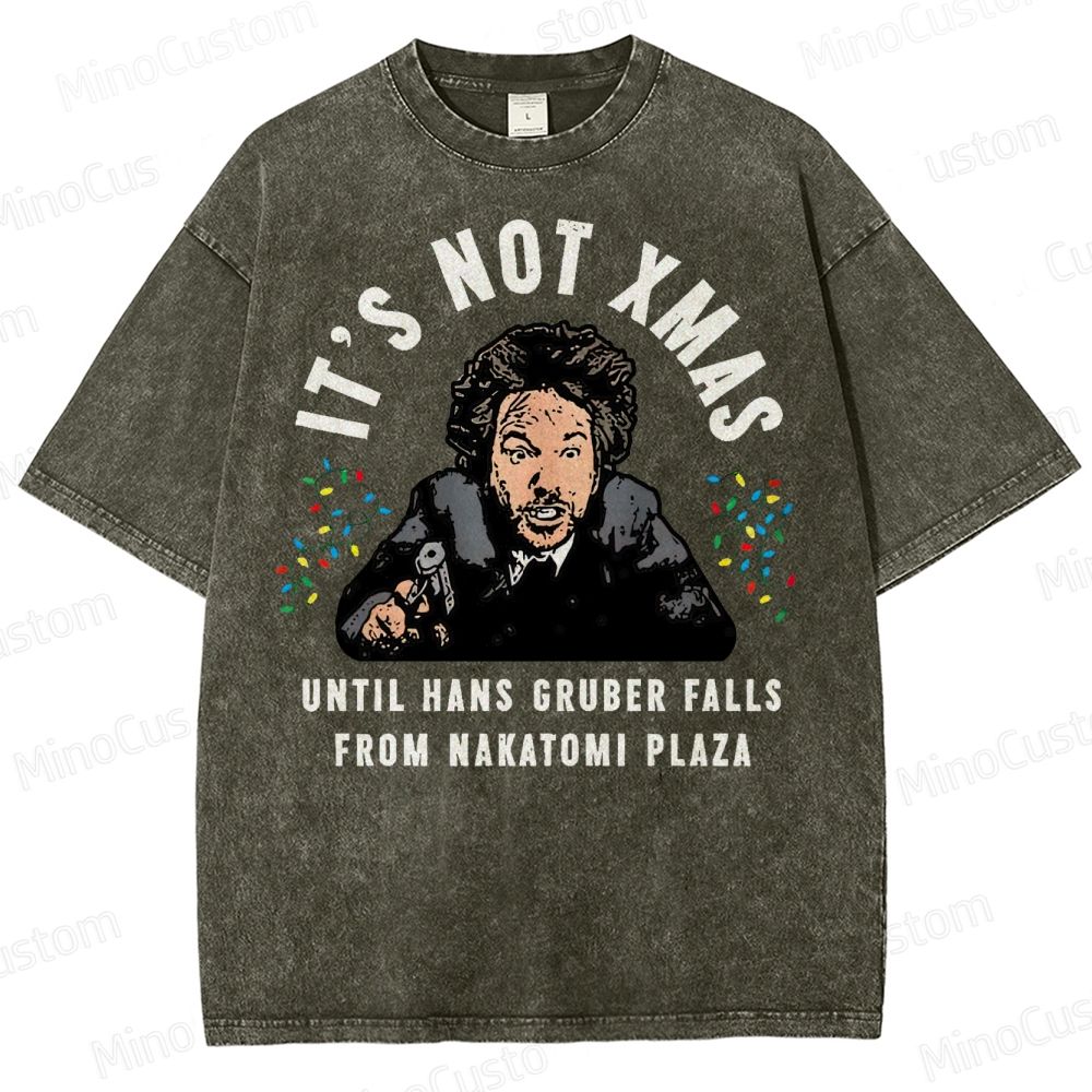 Hans Gruber Christmas Washed T-Shirt 
