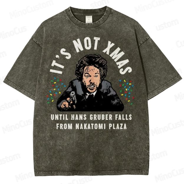 Hans Gruber Christmas Washed T-Shirt 