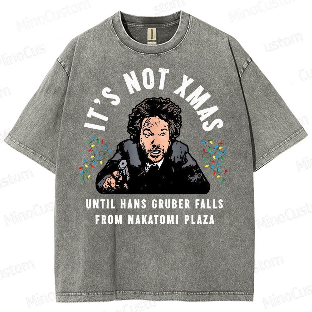 Hans Gruber Christmas Washed T-Shirt 