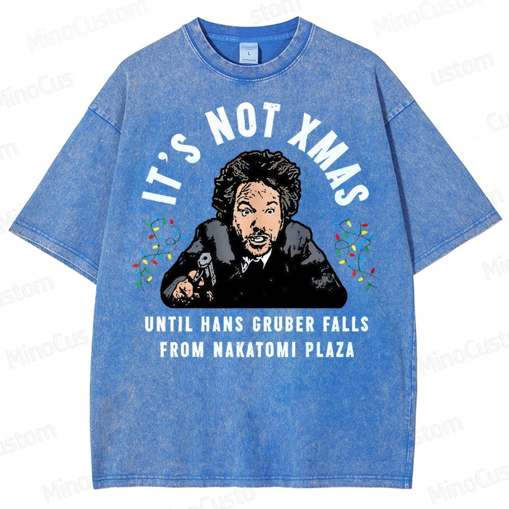 Hans Gruber Christmas Washed T-Shirt 