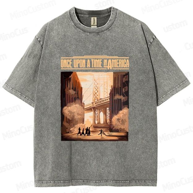 Once Upon a Time in America Scene & Title Graphic Washed Vintage T - Shirt