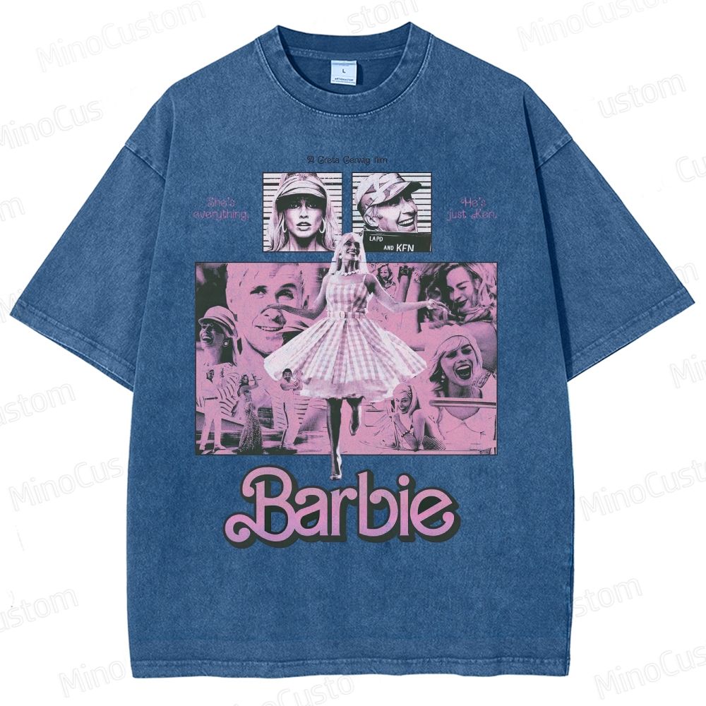 Barbie Cast & Scene Graphic Washed Vintage T - Shirt