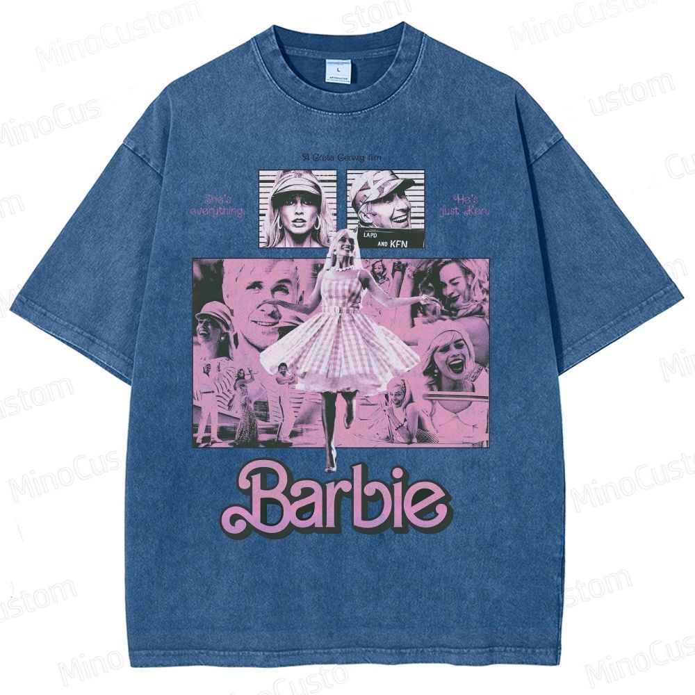 Barbie Cast & Scene Graphic Washed Vintage T - Shirt