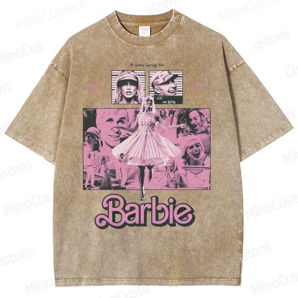 Barbie Cast & Scene Graphic Washed Vintage T - Shirt