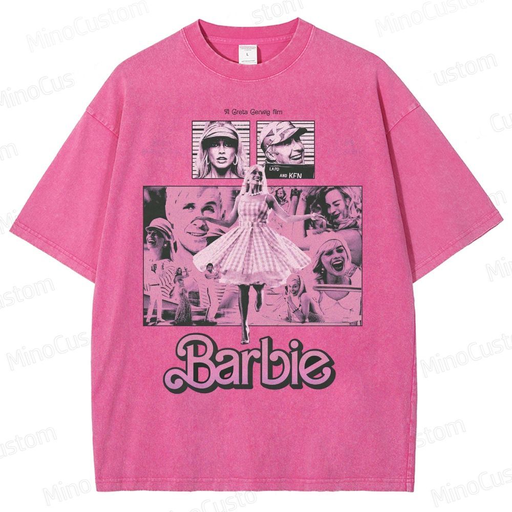 Barbie Cast & Scene Graphic Washed Vintage T - Shirt