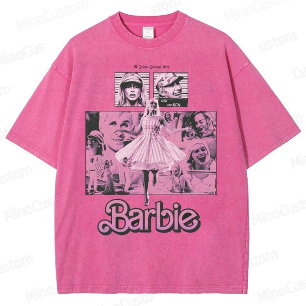Barbie Cast & Scene Graphic Washed Vintage T - Shirt