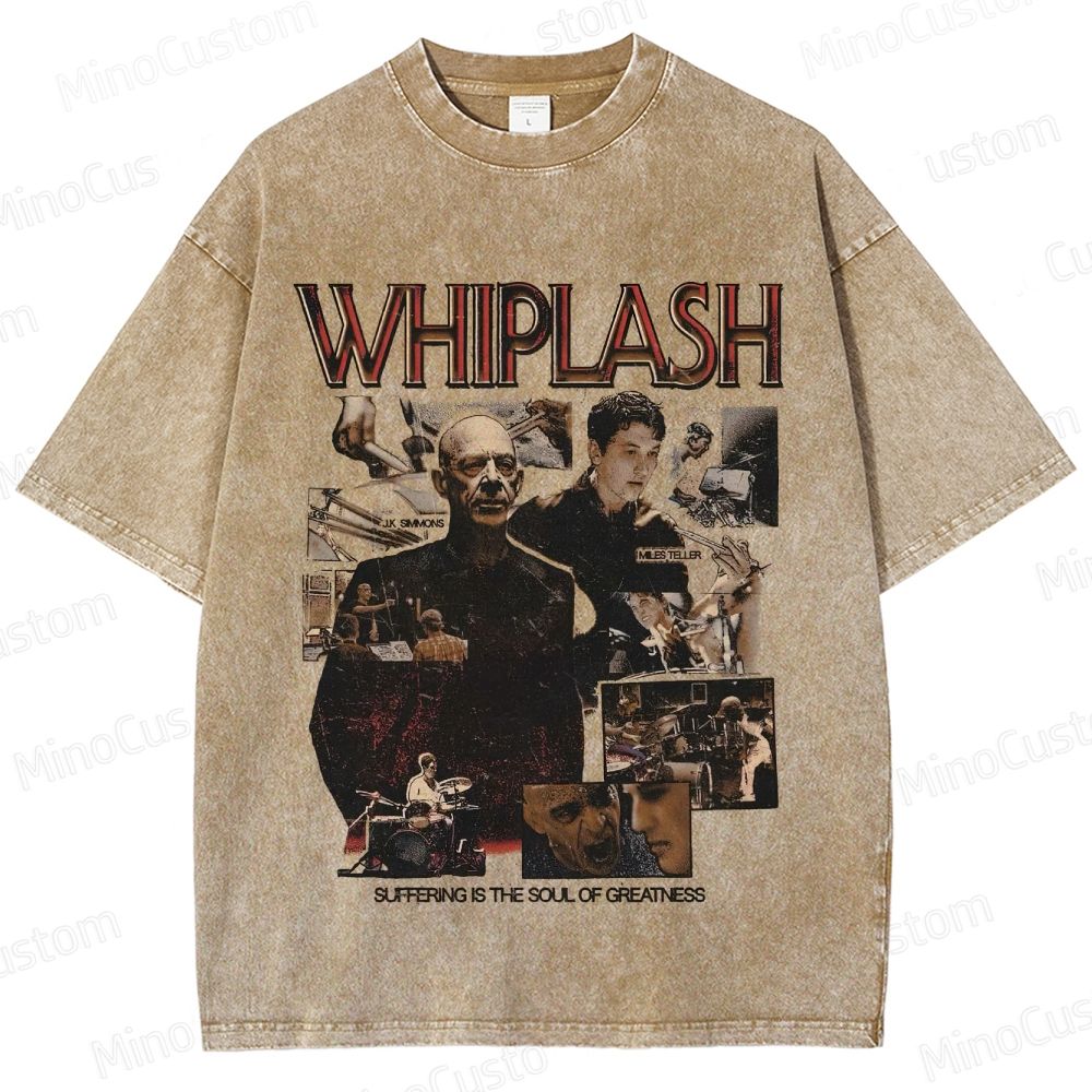 Whiplash Cast & Quote Graphic Washed Vintage T - Shirt