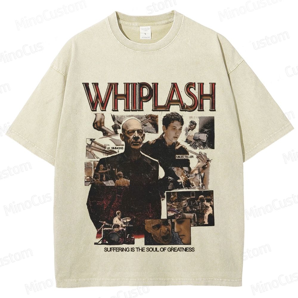 Whiplash Cast & Quote Graphic Washed Vintage T - Shirt