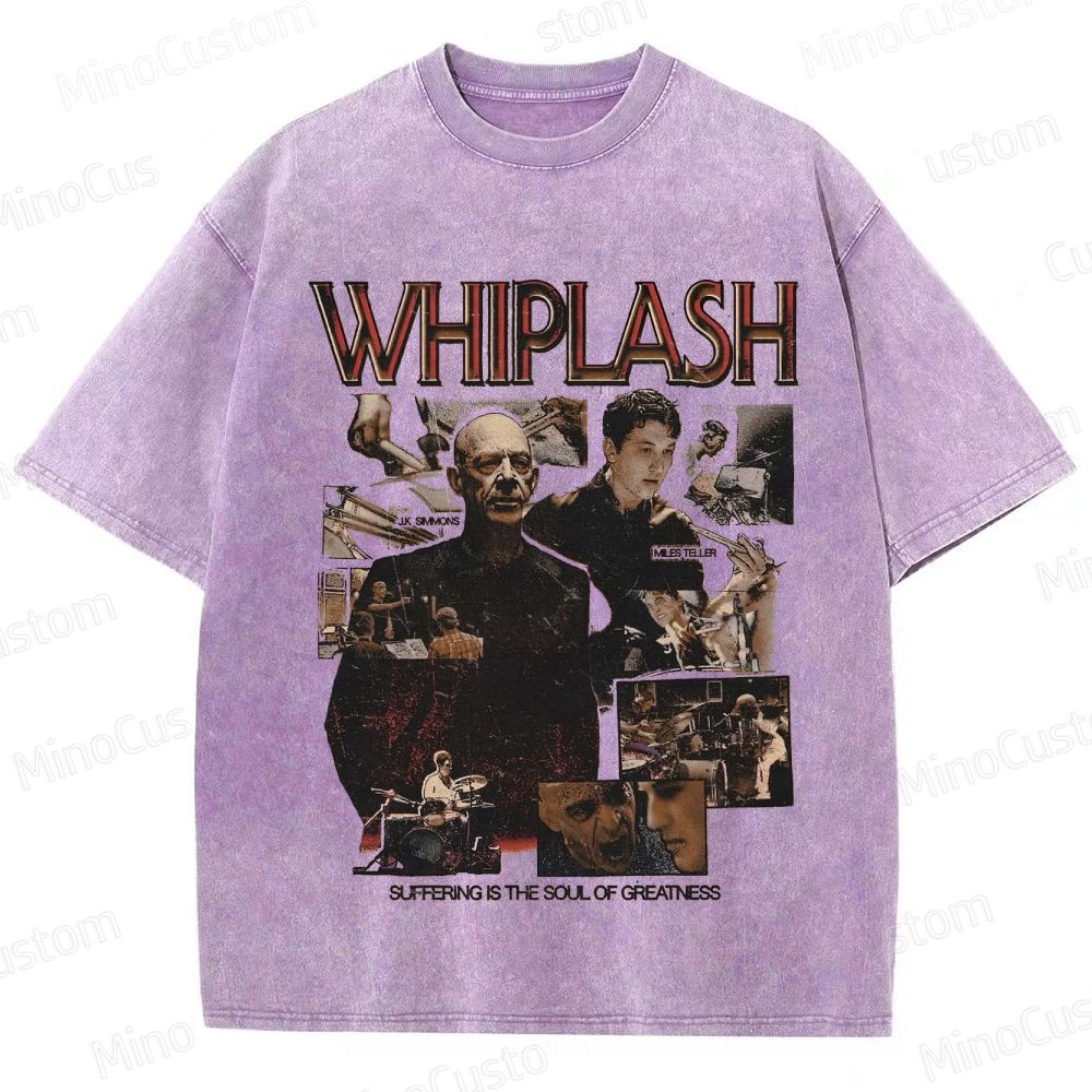 Whiplash Cast & Quote Graphic Washed Vintage T - Shirt