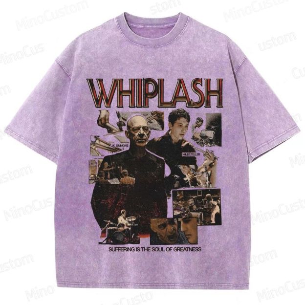 Whiplash Cast & Quote Graphic Washed Vintage T - Shirt