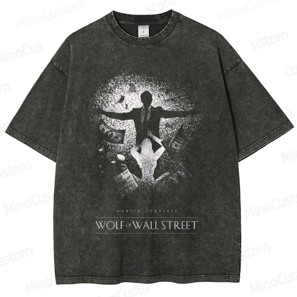 The Wolf of Wall Street Money & Scene Graphic Washed Vintage T - Shirt