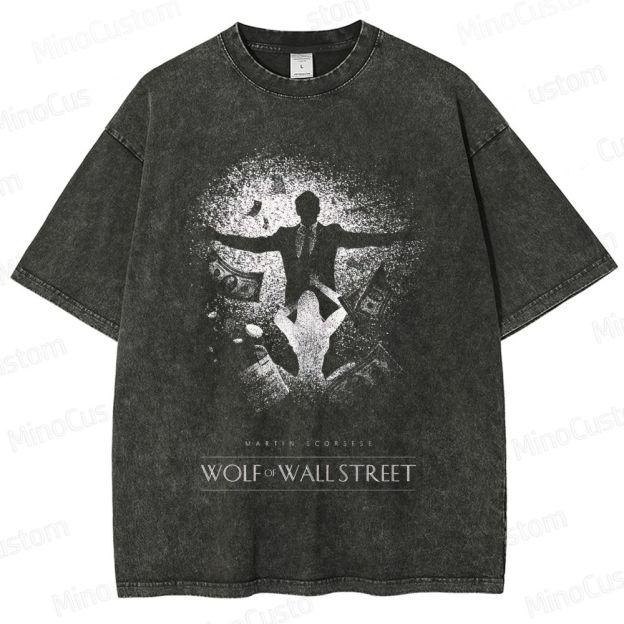 The Wolf of Wall Street Money & Scene Graphic Washed Vintage T - Shirt