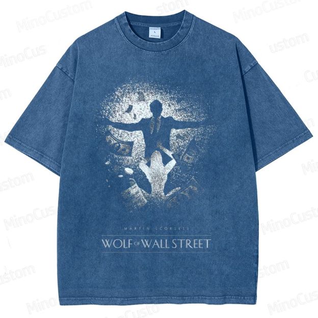 The Wolf of Wall Street Money & Scene Graphic Washed Vintage T - Shirt