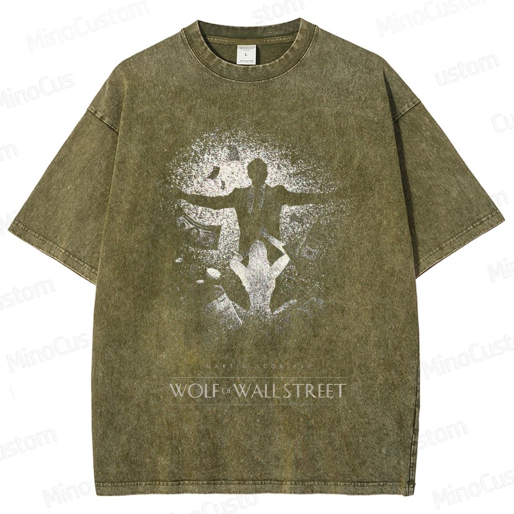 The Wolf of Wall Street Money & Scene Graphic Washed Vintage T - Shirt