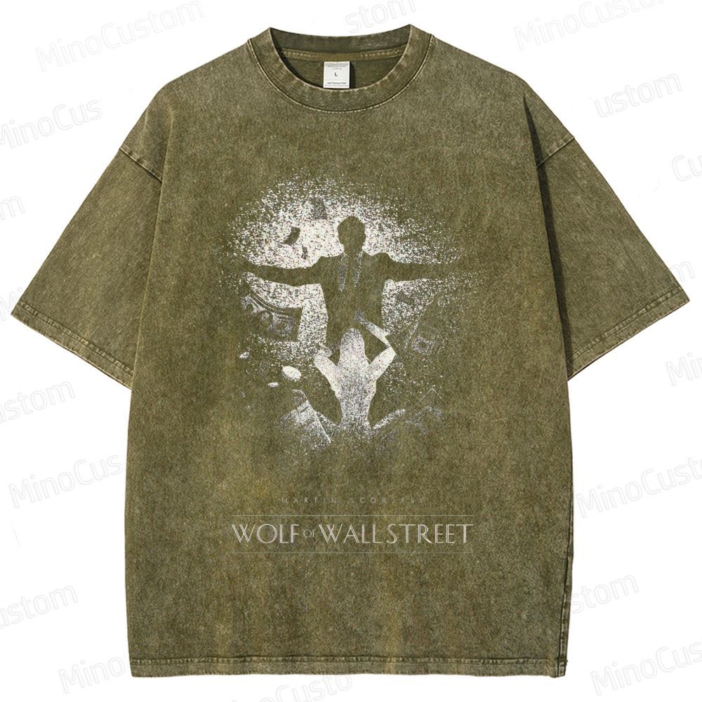 The Wolf of Wall Street Money & Scene Graphic Washed Vintage T - Shirt
