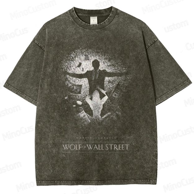 The Wolf of Wall Street Money & Scene Graphic Washed Vintage T - Shirt