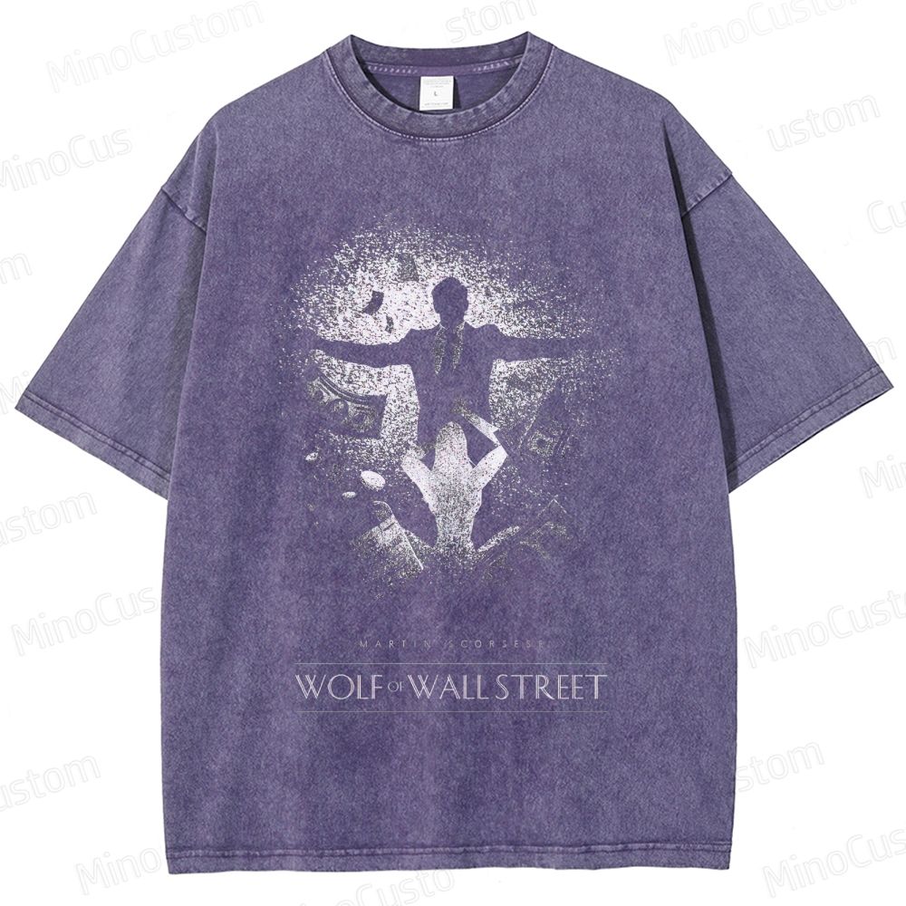 The Wolf of Wall Street Money & Scene Graphic Washed Vintage T - Shirt