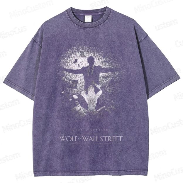 The Wolf of Wall Street Money & Scene Graphic Washed Vintage T - Shirt