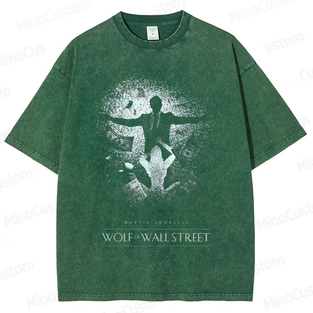 The Wolf of Wall Street Money & Scene Graphic Washed Vintage T - Shirt