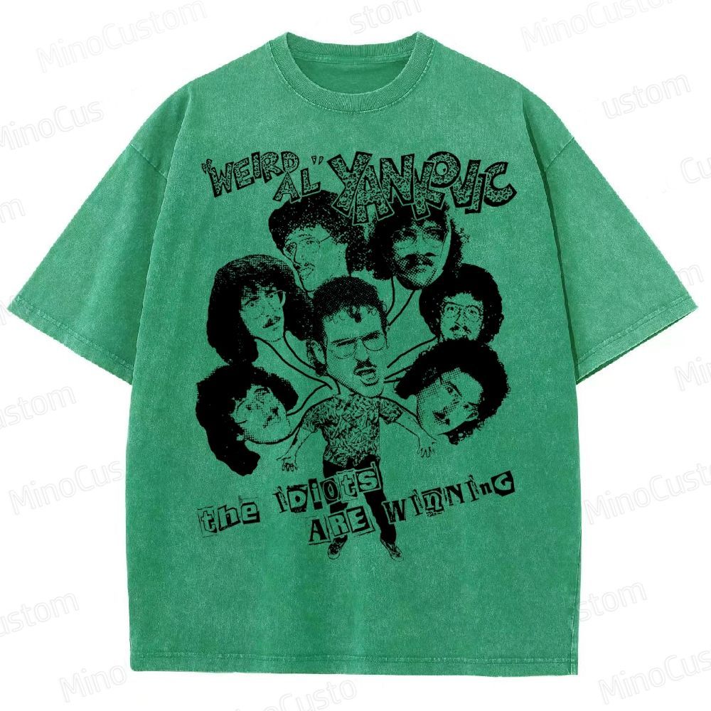 Weird Al Shirt (Sand) Funny 80s Comedy Satire  Washed T-Shirt 