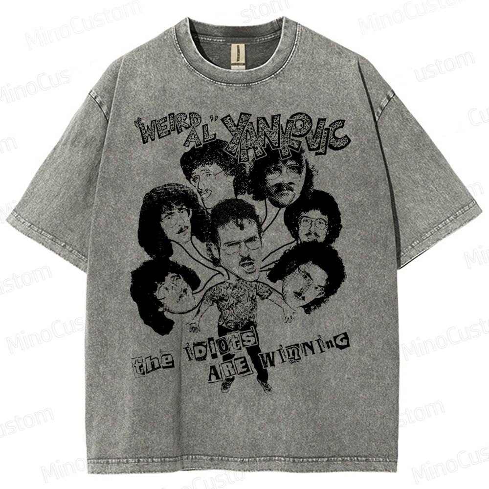 Weird Al Shirt (Sand) Funny 80s Comedy Satire  Washed T-Shirt 
