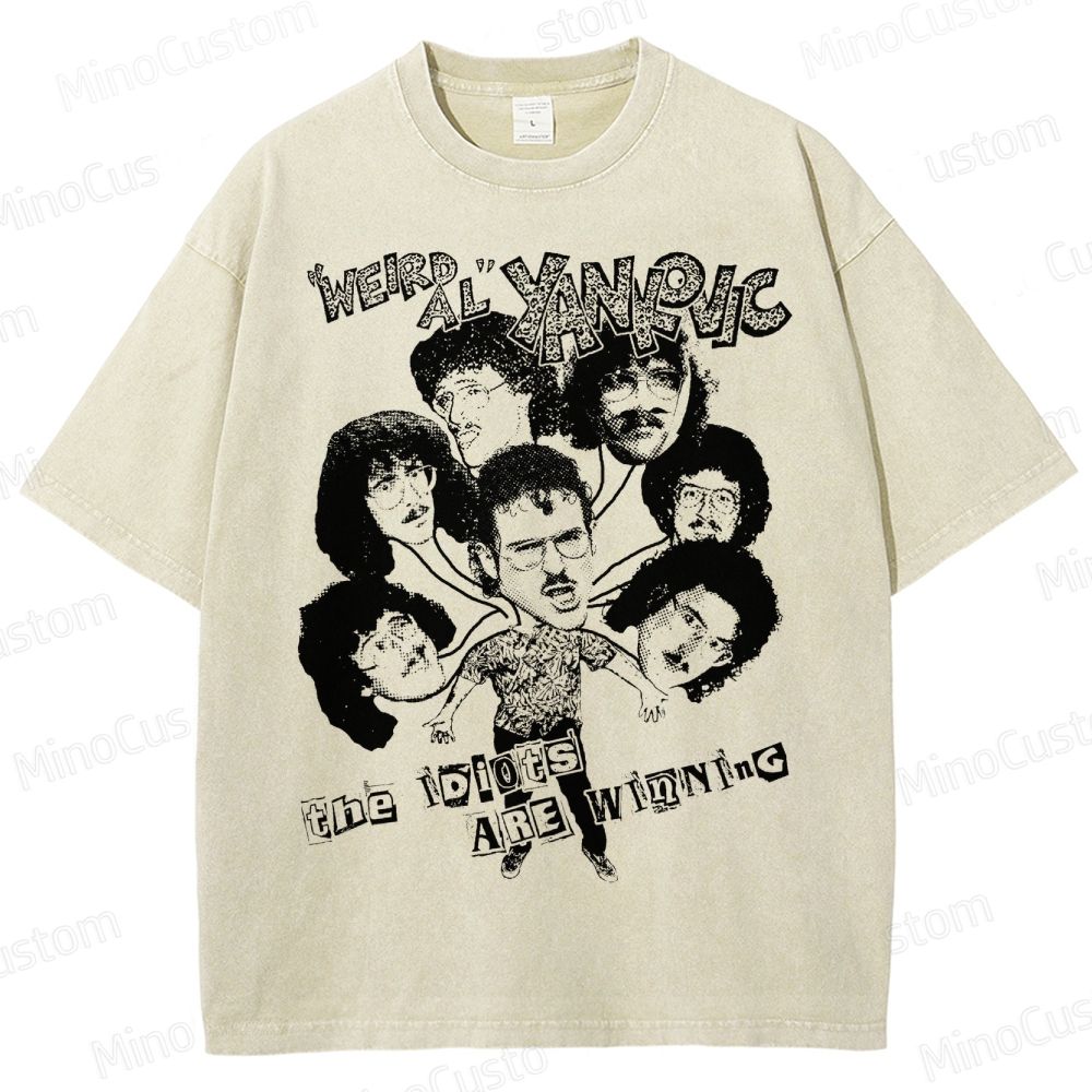 Weird Al Shirt (Sand) Funny 80s Comedy Satire  Washed T-Shirt 
