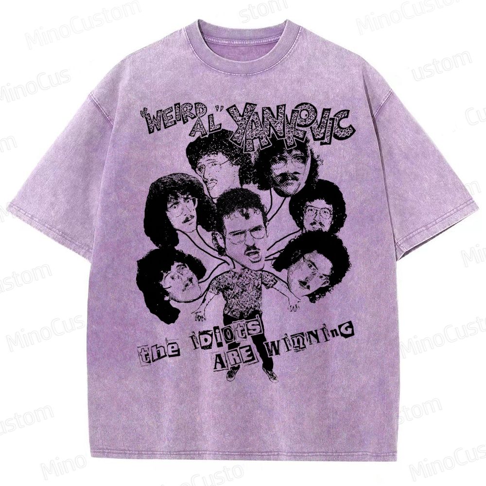 Weird Al Shirt (Sand) Funny 80s Comedy Satire  Washed T-Shirt 