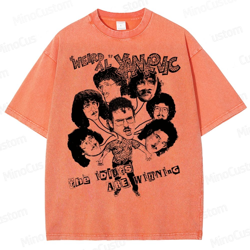 Weird Al Shirt (Sand) Funny 80s Comedy Satire  Washed T-Shirt 