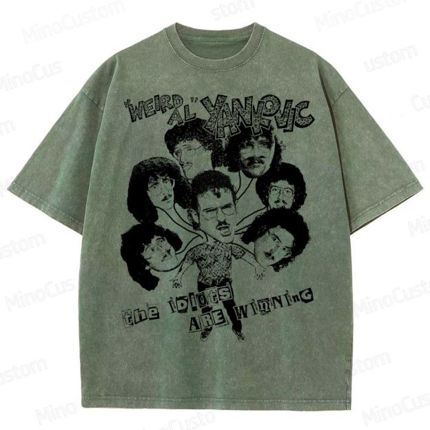 Weird Al Shirt (Sand) Funny 80s Comedy Satire  Washed T-Shirt 