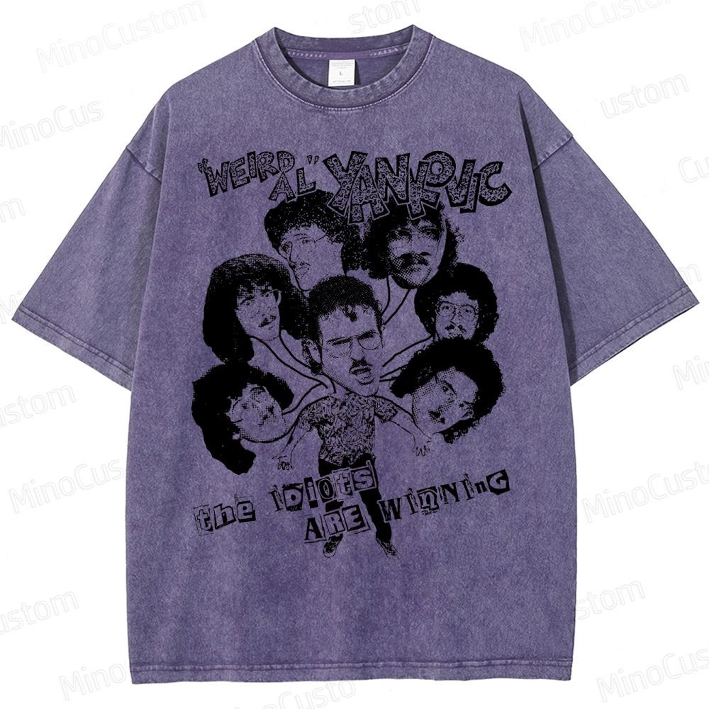 Weird Al Shirt (Sand) Funny 80s Comedy Satire  Washed T-Shirt 