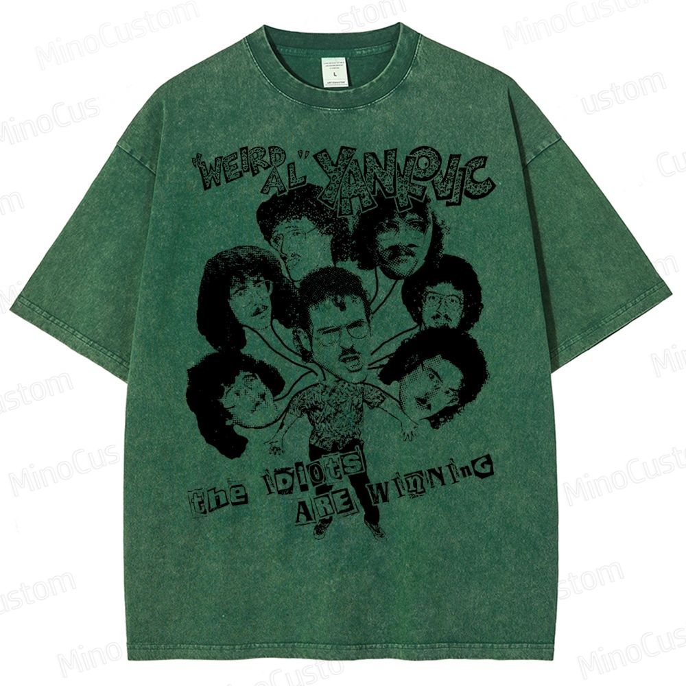 Weird Al Shirt (Sand) Funny 80s Comedy Satire  Washed T-Shirt 