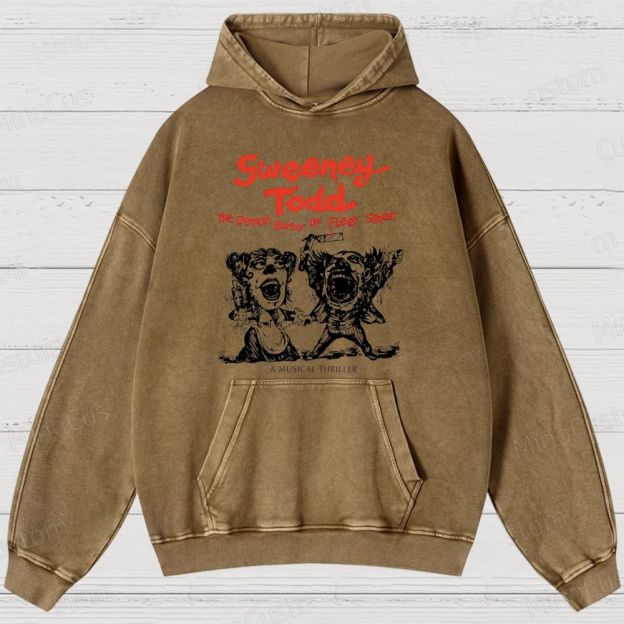 Sweeney Todd: The Demon Barber of Fleet Street Character & Title Graphic Washed Vintage Hoodie