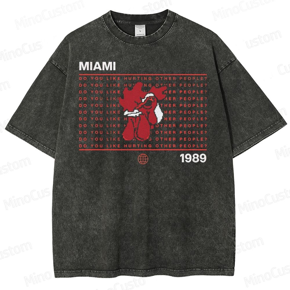 Retro Violence Aesthetic with Masked Rooster & 1989 Washed T-Shirt 