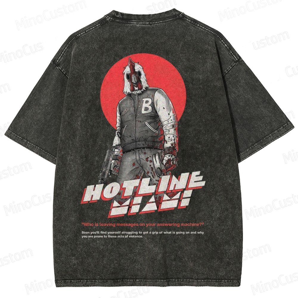 Retro Violence Aesthetic with Masked Rooster & 1989 Washed T-Shirt 