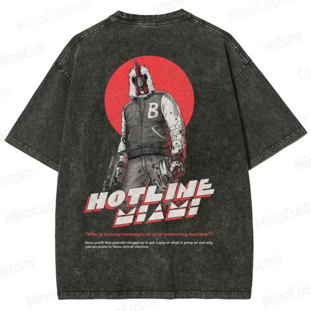 Retro Violence Aesthetic with Masked Rooster & 1989 Washed T-Shirt 