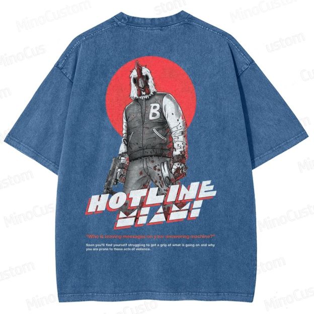 Retro Violence Aesthetic with Masked Rooster & 1989 Washed T-Shirt 