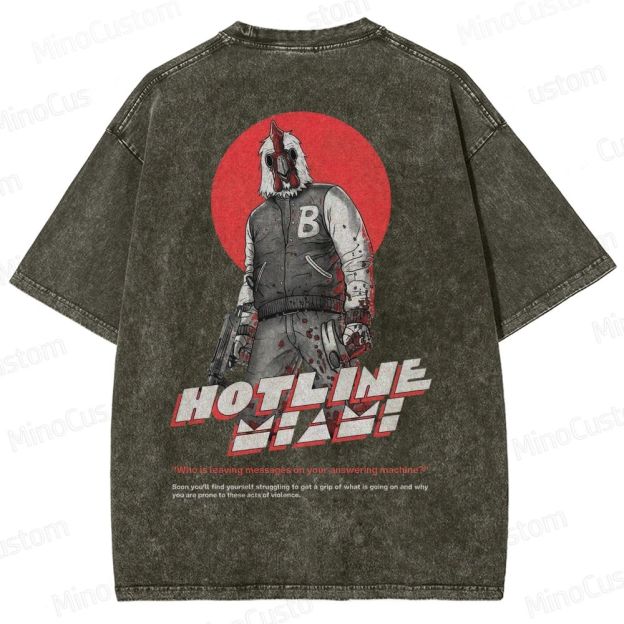 Retro Violence Aesthetic with Masked Rooster & 1989 Washed T-Shirt 