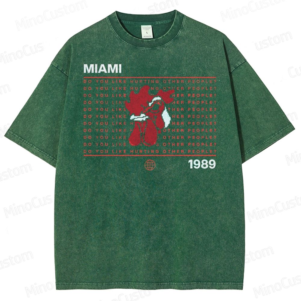 Retro Violence Aesthetic with Masked Rooster & 1989 Washed T-Shirt 