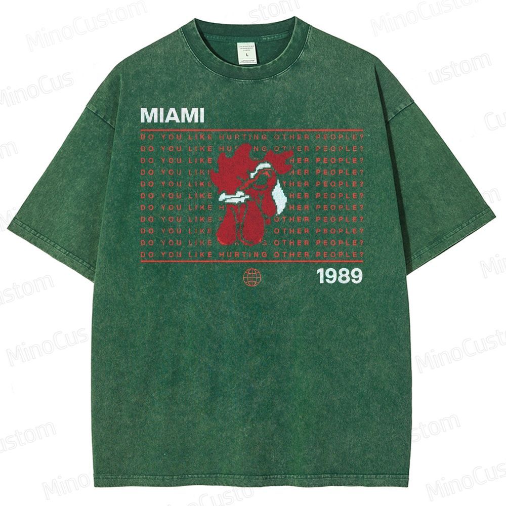 Retro Violence Aesthetic with Masked Rooster & 1989 Washed T-Shirt 