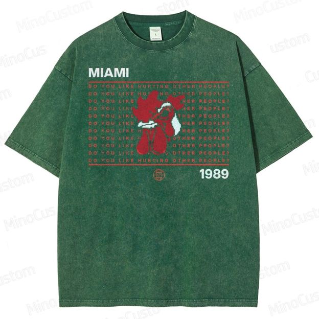 Retro Violence Aesthetic with Masked Rooster & 1989 Washed T-Shirt 