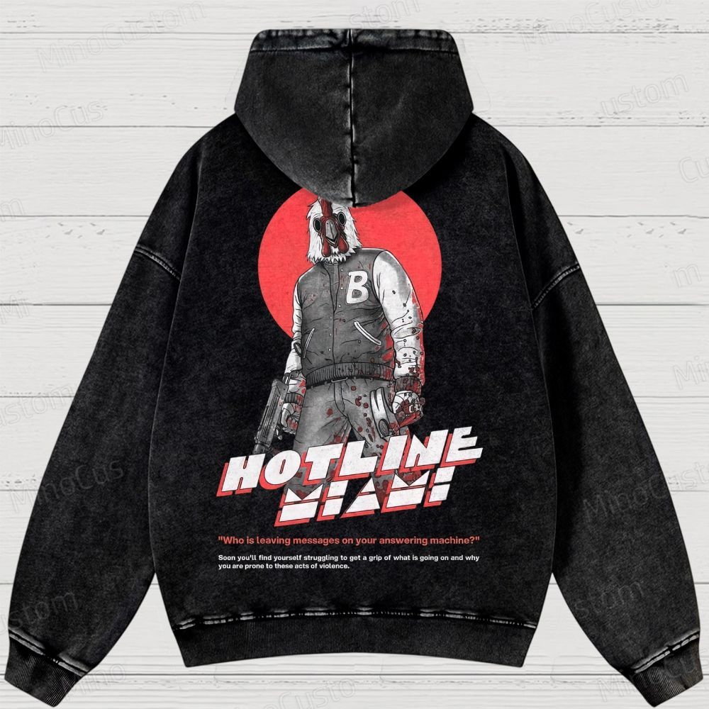 Retro Violence Aesthetic with Masked Rooster & 1989 Washed Hoodies