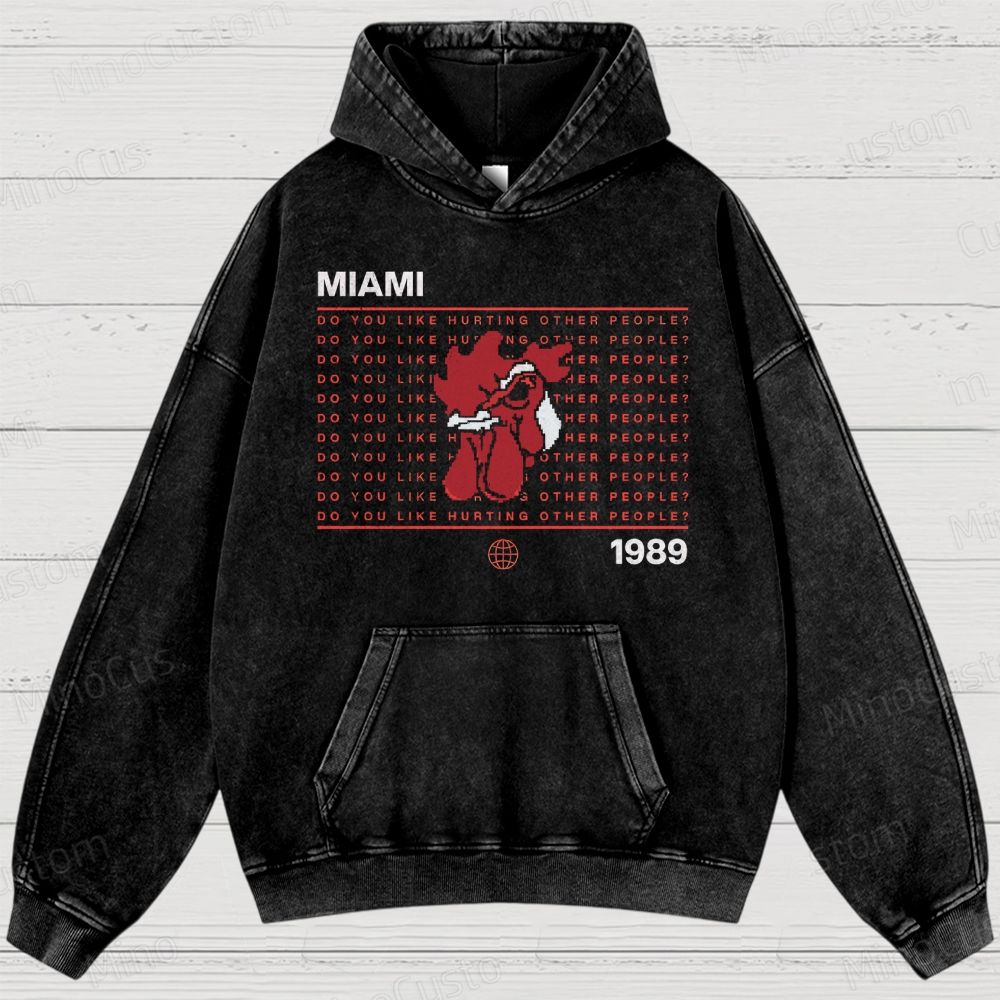 Retro Violence Aesthetic with Masked Rooster & 1989 Washed Hoodies 