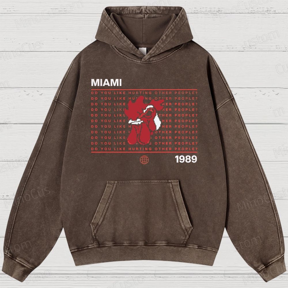 Retro Violence Aesthetic with Masked Rooster & 1989 Washed Hoodies 