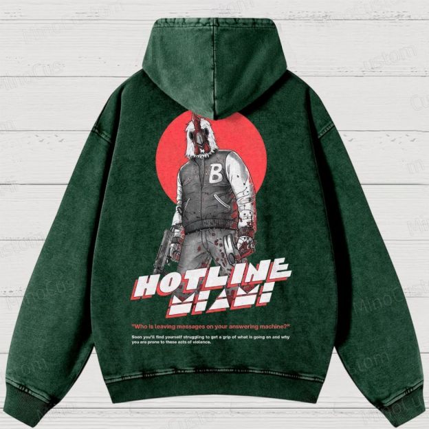 Retro Violence Aesthetic with Masked Rooster & 1989 Washed Hoodies 