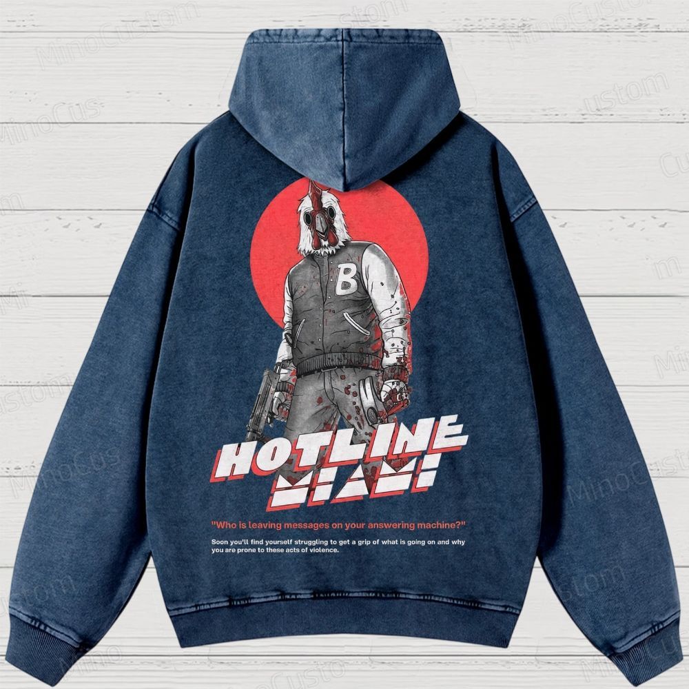 Retro Violence Aesthetic with Masked Rooster & 1989 Washed Hoodies 